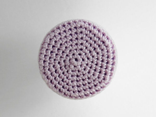 Crochet-covered furniture knob light voilet